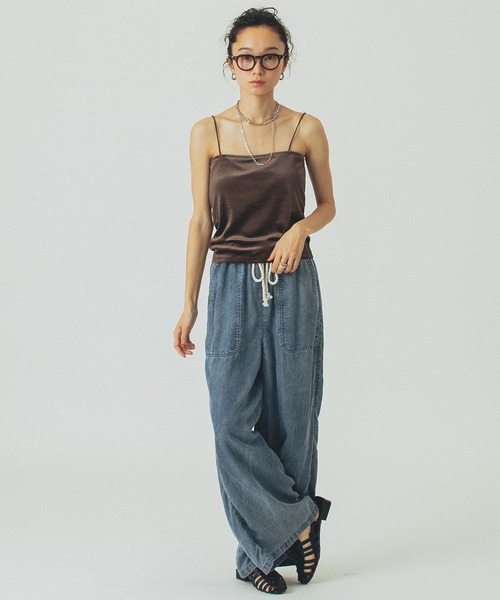 ROSE BUD（ローズバッド）の「VELOUR CUP CAMISOLE（キャミソール・レディース・ブラック/オフホワイト/ネイビー/ブラウン・ONE SIZE）」の18枚目の写真