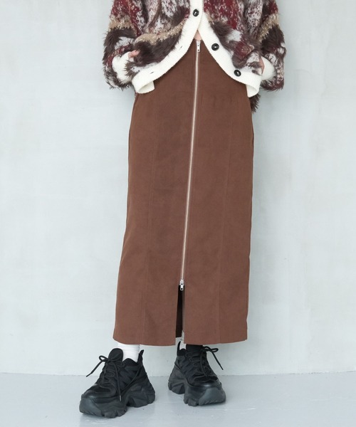 PAGEBOY(ページボーイ)の「ライスコールZIPナロースカート(スカート・レディース・ブラック/ブラウン/ピンク・FREE)」の1枚目の写真