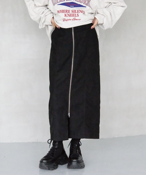 PAGEBOY(ページボーイ)の「ライスコールZIPナロースカート(スカート・レディース・ブラック/ブラウン/ピンク・FREE)」の2枚目の写真