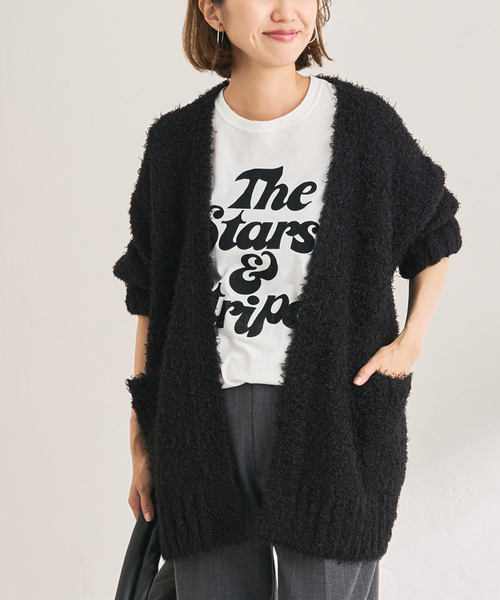 FRAMeWORK（フレームワーク）の「≪WEB限定 / 追加≫CURLY ガウンニット（カーディガン/ボレロ・レディース・ブラック/ライトグレー・FREE）」の19枚目の写真