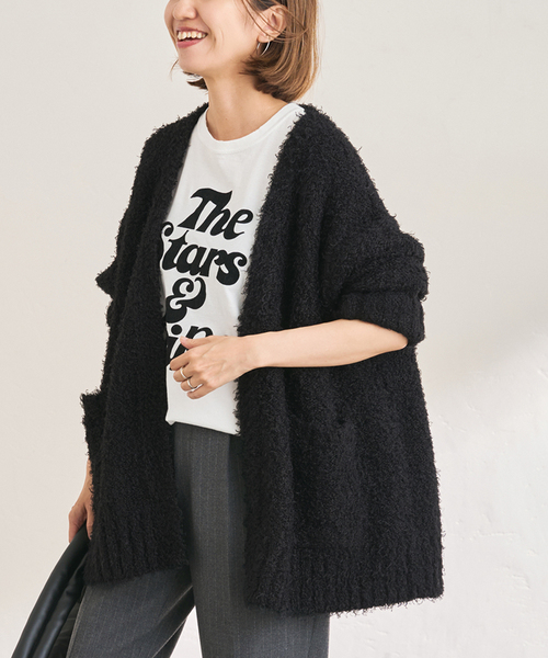 FRAMeWORK（フレームワーク）の「≪WEB限定 / 追加≫CURLY ガウンニット（カーディガン/ボレロ・レディース・ブラック/ライトグレー・FREE）」の20枚目の写真
