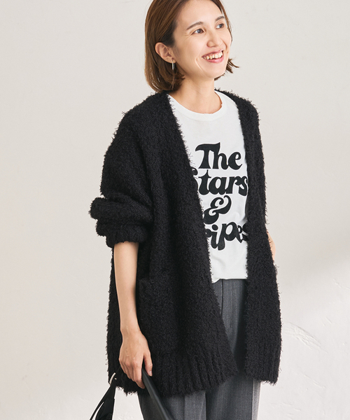 FRAMeWORK（フレームワーク）の「≪WEB限定 / 追加≫CURLY ガウンニット（カーディガン/ボレロ・レディース・ブラック/ライトグレー・FREE）」の21枚目の写真