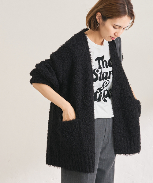 FRAMeWORK（フレームワーク）の「≪WEB限定 / 追加≫CURLY ガウンニット（カーディガン/ボレロ・レディース・ブラック/ライトグレー・FREE）」の22枚目の写真