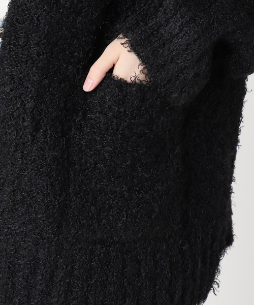 FRAMeWORK（フレームワーク）の「≪WEB限定 / 追加≫CURLY ガウンニット（カーディガン/ボレロ・レディース・ブラック/ライトグレー・FREE）」の10枚目の写真