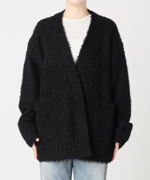 FRAMeWORK（フレームワーク）の「≪WEB限定 / 追加≫CURLY ガウンニット（カーディガン/ボレロ・レディース・ブラック/ライトグレー・FREE）」の12枚目の写真