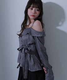 check fiorella ribbon tops / チェックフィオレッラリボントップス