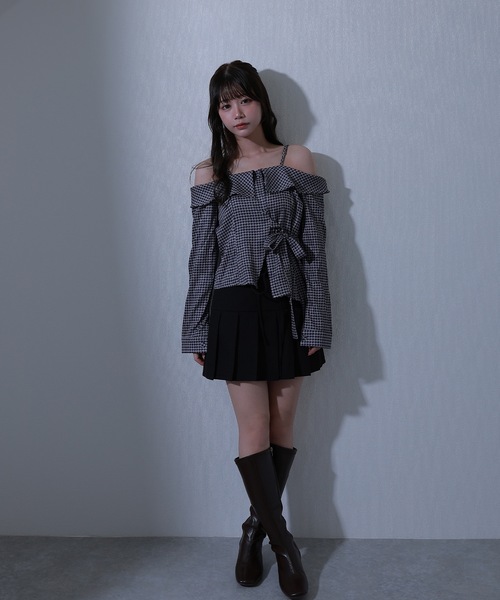 M DOLLY(エムドリー)の「check fiorella ribbon tops / チェックフィオレッラリボントップス(シャツ/ブラウス・レディース・ブラック/ブルー/ホワイト・FREE)」の13枚目の写真
