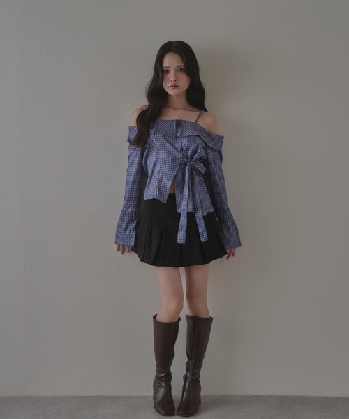 M DOLLY(エムドリー)の「check fiorella ribbon tops / チェックフィオレッラリボントップス(シャツ/ブラウス・レディース・ブラック/ブルー/ホワイト・FREE)」の19枚目の写真