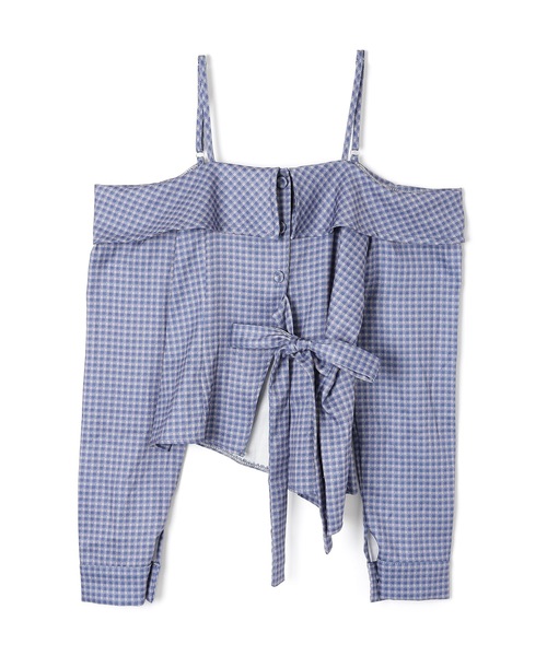 M DOLLY(エムドリー)の「check fiorella ribbon tops / チェックフィオレッラリボントップス(シャツ/ブラウス・レディース・ブラック/ブルー/ホワイト・FREE)」の22枚目の写真