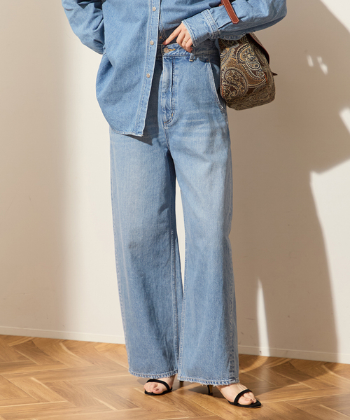 journal standard L'essage（ジャーナルスタンダードレサージュ）の「ウォッシュドバギーデニム（デニムパンツ・レディース・ブラック/ブルー・38/36）」の2枚目の写真