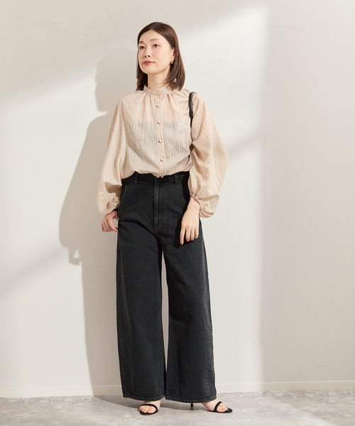 journal standard L'essage（ジャーナルスタンダードレサージュ）の「ウォッシュドバギーデニム（デニムパンツ・レディース・ブラック/ブルー・38/36）」の3枚目の写真