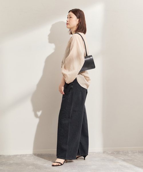 journal standard L'essage（ジャーナルスタンダードレサージュ）の「ウォッシュドバギーデニム（デニムパンツ・レディース・ブラック/ブルー・38/36）」の4枚目の写真