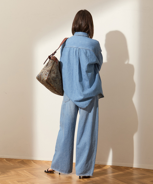 journal standard L'essage（ジャーナルスタンダードレサージュ）の「ウォッシュドバギーデニム（デニムパンツ・レディース・ブラック/ブルー・38/36）」の9枚目の写真