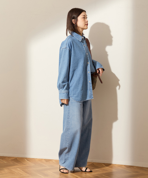 journal standard L'essage（ジャーナルスタンダードレサージュ）の「ウォッシュドバギーデニム（デニムパンツ・レディース・ブラック/ブルー・38/36）」の10枚目の写真