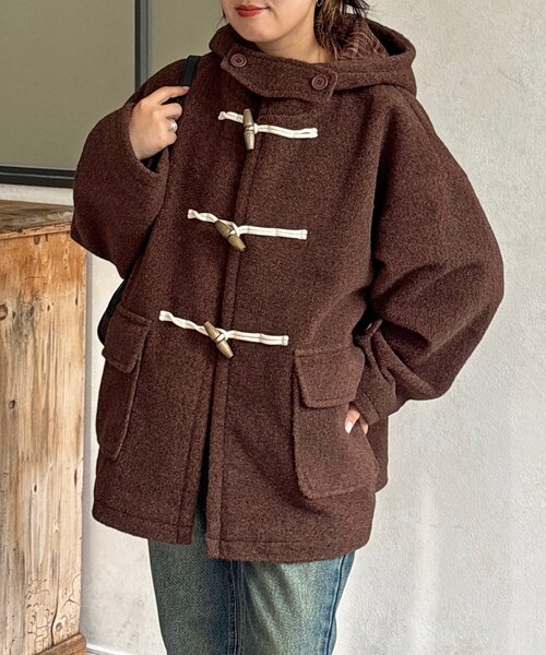 CPCM（シーピーシーエム）の「スライバーダッフルコート（その他アウター・レディース・グリーン/ブラック/ブラウン・SMALL/MEDIUM）」の3枚目の写真