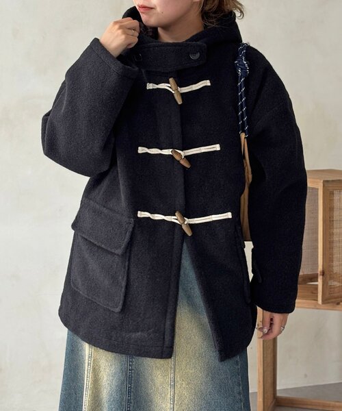 CPCM（シーピーシーエム）の「スライバーダッフルコート（その他アウター・レディース・グリーン/ブラック/ブラウン・SMALL/MEDIUM）」の4枚目の写真