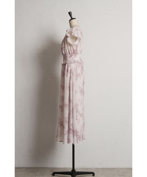 tocco closet(トッコ クローゼット)の「フリル付きウエストシャーリングフラワープリントカシュクールワンピース(ワンピース・レディース・ブルー/ピンク・M)」の9枚目の写真