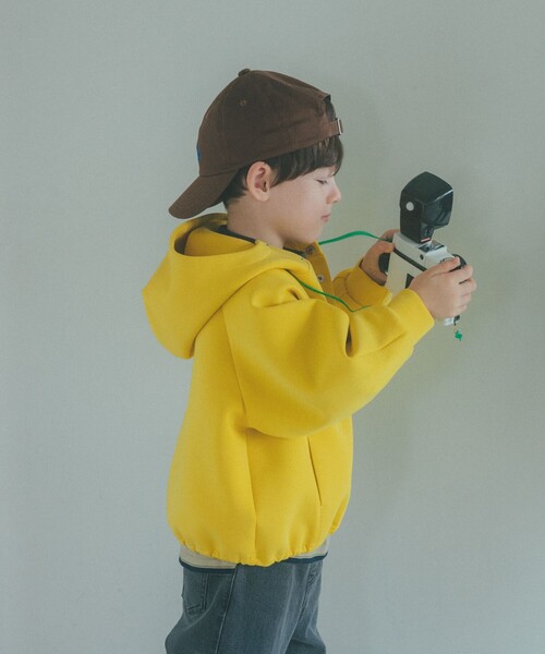 green label relaxing（グリーンレーベルリラクシング）の「ダンボール フード ハオリ / パーカー / キッズ  100cm-160cm（パーカー・キッズ・イエロー/ネイビー・130cm/140cm/150cm/160cm/110cm/100cm/120cm）」の3枚目の写真