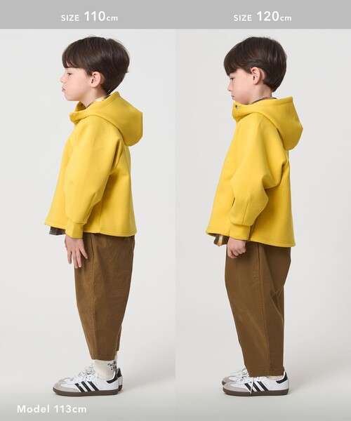 green label relaxing（グリーンレーベルリラクシング）の「ダンボール フード ハオリ / パーカー / キッズ  100cm-160cm（パーカー・キッズ・イエロー/ネイビー・130cm/140cm/150cm/160cm/110cm/100cm/120cm）」の11枚目の写真