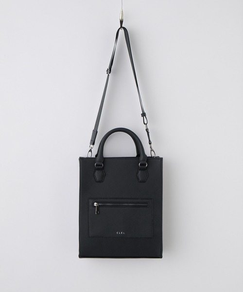 CLEL（クレイル）の「【CLEL】Embossed 2Way Tote Bag / エンボス 2wayトートバッグ（トートバッグ・メンズ・ブラック系/ベージュ系・FREE）」の3枚目の写真