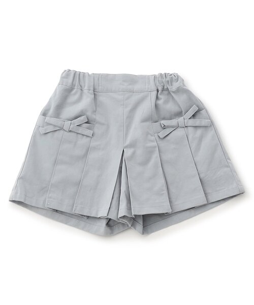 Seraph（セラフ）の「【ジュニア対応】サイドリボンスカート見えプリーツキュロット（その他パンツ・キッズ・キャメル/ブラック/スカイブルー・80/90/100/110/120/130/140）」の2枚目の写真