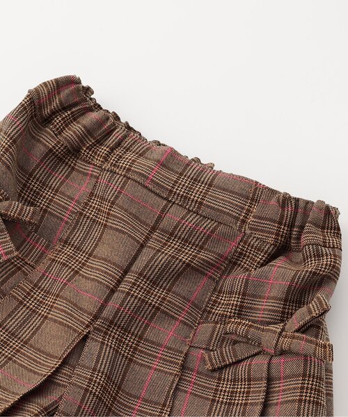 Seraph（セラフ）の「【ジュニア対応】サイドリボンスカート見えプリーツキュロット（その他パンツ・キッズ・キャメル/ブラック/スカイブルー・80/90/100/110/120/130/140）」の4枚目の写真