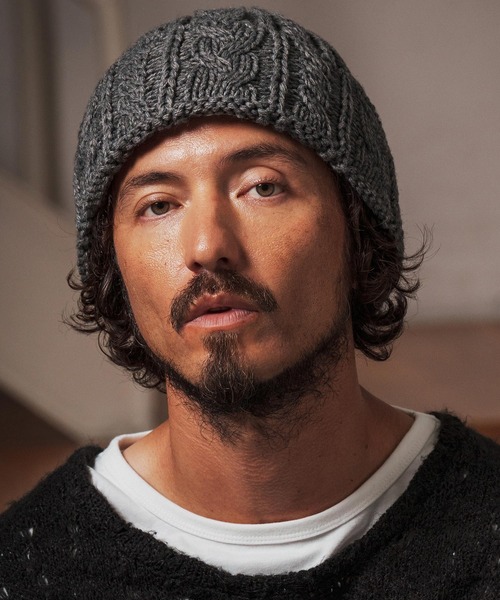 mko13094- Wool Blend Cable Watch ニット帽(OP-252-BO016)（ニット