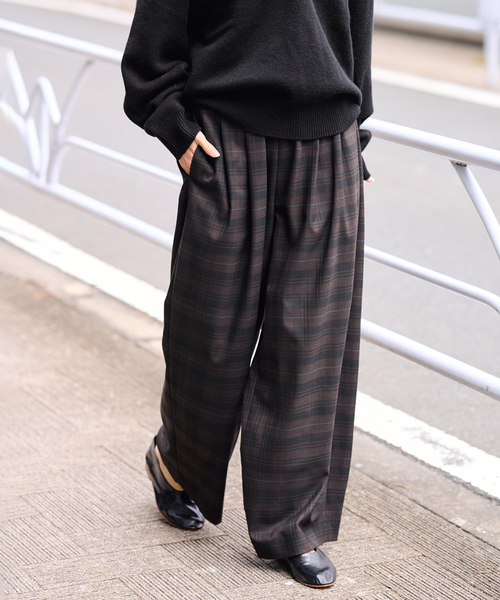 FRAMeWORK（フレームワーク）の「チェックイージーパンツ（その他パンツ・レディース・ブラウン/グレー・38/36）」の20枚目の写真