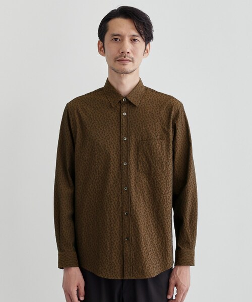 TAKEO KIKUCHI(タケオキクチ)の「【Made in JAPAN】播州織 ドビー千鳥シャツ(シャツ/ブラウス・メンズ・ネイビー/キャメル/ボルドー/グレー・04/03/02/01)」の7枚目の写真