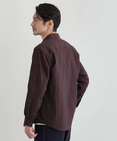 TAKEO KIKUCHI(タケオキクチ)の「【Made in JAPAN】播州織 ドビー千鳥シャツ(シャツ/ブラウス・メンズ・ネイビー/キャメル/ボルドー/グレー・04/03/02/01)」の20枚目の写真