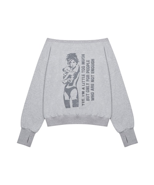 LUVISTRUE(ラヴイズトゥルー)の「GT ONE SHOULDER SWEATSHIRT(スウェット・レディース・グレー/ブラック・FREE)」の15枚目の写真