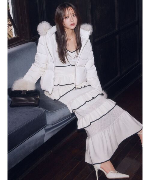 RESEXXY（リゼクシー）の「キルティングファーコンパクトバッグ（ハンドバッグ・レディース・ホワイト/ブラック・FREE）」の4枚目の写真