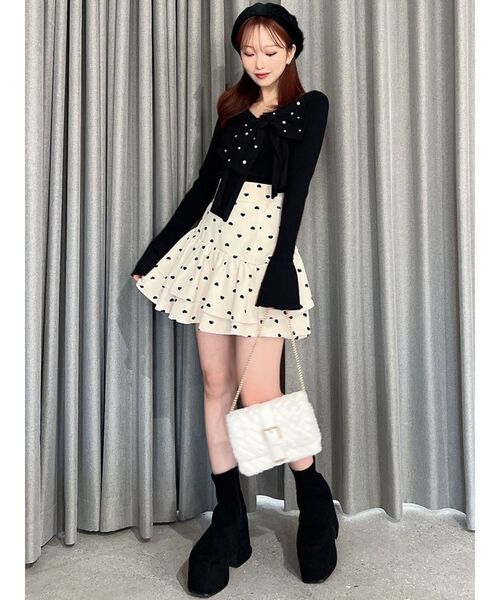 RESEXXY（リゼクシー）の「キルティングファーコンパクトバッグ（ハンドバッグ・レディース・ホワイト/ブラック・FREE）」の6枚目の写真