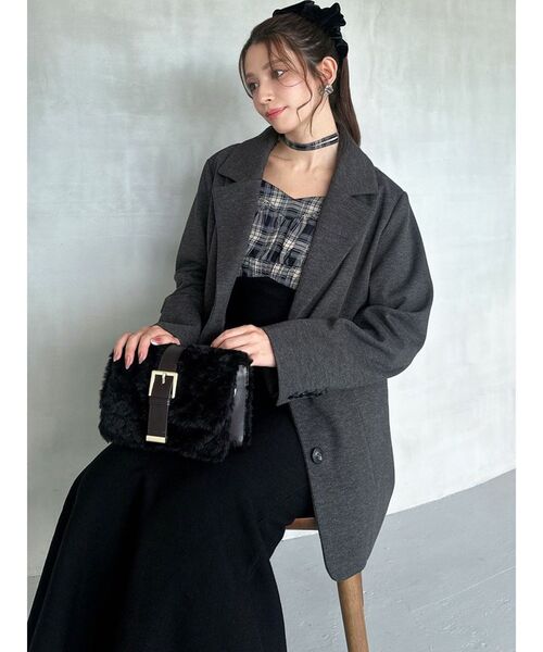 RESEXXY（リゼクシー）の「キルティングファーコンパクトバッグ（ハンドバッグ・レディース・ホワイト/ブラック・FREE）」の9枚目の写真