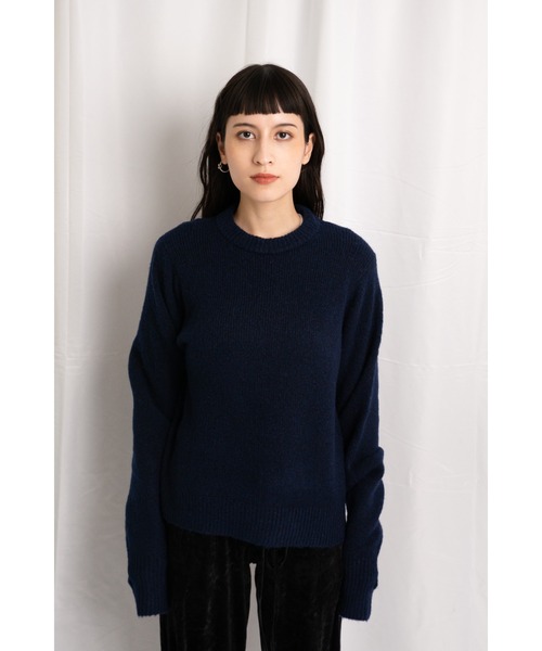 CAROUSE LAMBRA（ケラウズランブラ）の「LS CREW SHORT LENGTH KNIT（ニット/セーター・レディース・グレー/ネイビー/レッド・FREE）」の2枚目の写真