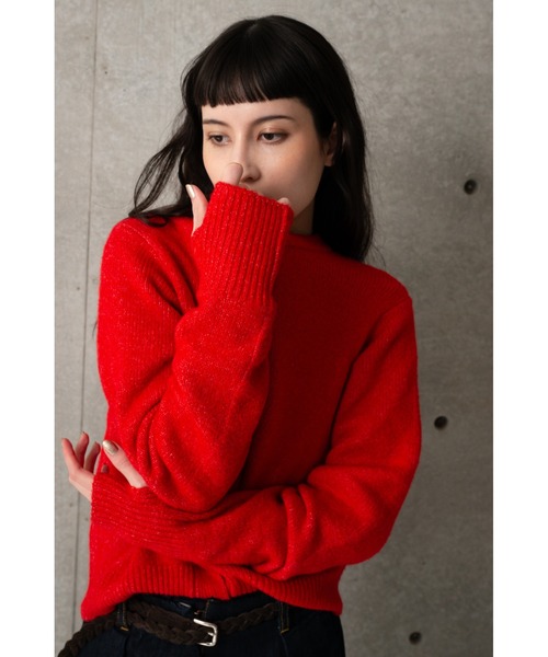 CAROUSE LAMBRA（ケラウズランブラ）の「LS CREW SHORT LENGTH KNIT（ニット/セーター・レディース・グレー/ネイビー/レッド・FREE）」の3枚目の写真
