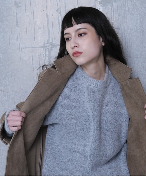 CAROUSE LAMBRA（ケラウズランブラ）の「LS CREW SHORT LENGTH KNIT（ニット/セーター・レディース・グレー/ネイビー/レッド・FREE）」の4枚目の写真