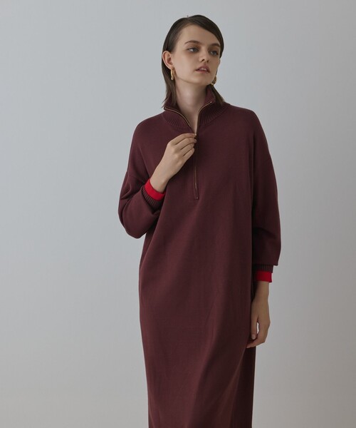 セール】バイカラーストレートニットワンピース（ワンピース