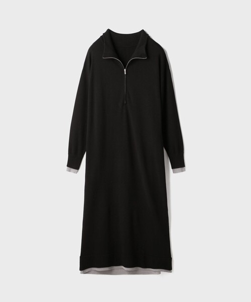 セール】バイカラーストレートニットワンピース（ワンピース