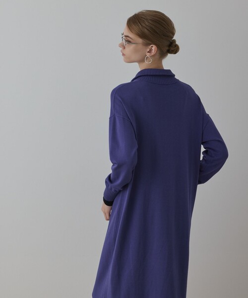 セール】バイカラーストレートニットワンピース（ワンピース