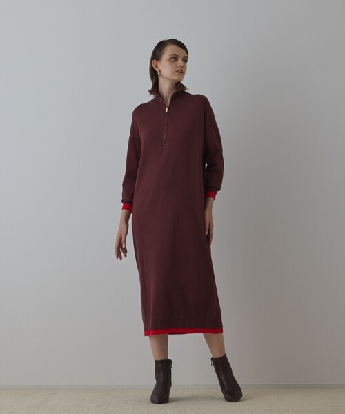 Diagram 　バイカラーストレートニットワンピース セール】バイカラーストレートニットワンピース（ワンピース