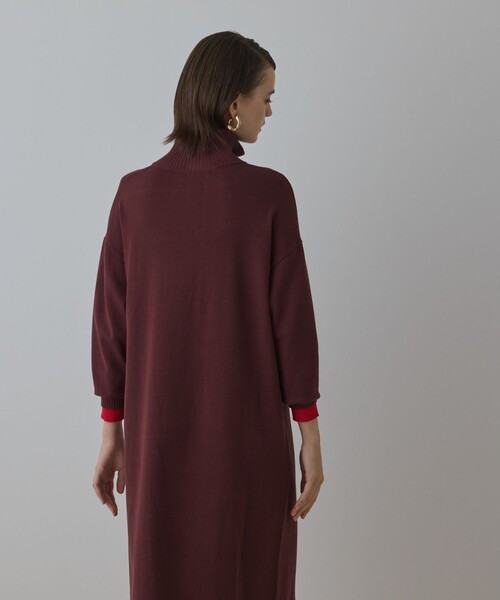 セール】バイカラーストレートニットワンピース（ワンピース