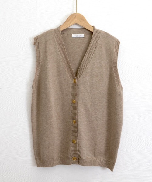 Miniministore（ミニミニストア）の「Vネックニットベストレディースニットジレ（ベスト・レディース・ブラック/ブラウン/キャメル/ライトベージュ/ダークベージュ・FREE）」の22枚目の写真