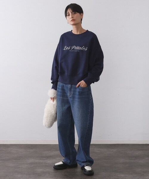 OPAQUE.CLIP(オペークドットクリップ)の「刺繍ロゴスウェット【洗濯機OK】(Tシャツ/カットソー・レディース・ネイビー/グレー・00)」の9枚目の写真