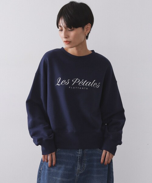 OPAQUE.CLIP(オペークドットクリップ)の「刺繍ロゴスウェット【洗濯機OK】(Tシャツ/カットソー・レディース・ネイビー/グレー・00)」の11枚目の写真