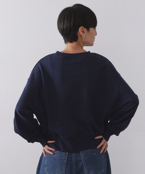 OPAQUE.CLIP(オペークドットクリップ)の「刺繍ロゴスウェット【洗濯機OK】(Tシャツ/カットソー・レディース・ネイビー/グレー・00)」の13枚目の写真