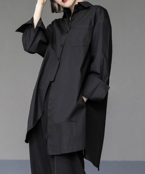 SallyLunn(サリーラン)の「モダンオーバーシャツ(シャツ/ブラウス・レディース・ホワイト/ブラック・MEDIUM/LARGE)」の4枚目の写真