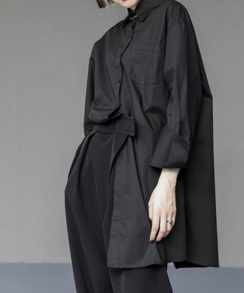 SallyLunn(サリーラン)の「モダンオーバーシャツ(シャツ/ブラウス・レディース・ホワイト/ブラック・MEDIUM/LARGE)」の6枚目の写真