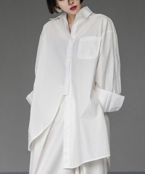 SallyLunn(サリーラン)の「モダンオーバーシャツ(シャツ/ブラウス・レディース・ホワイト/ブラック・MEDIUM/LARGE)」の8枚目の写真