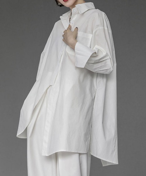SallyLunn(サリーラン)の「モダンオーバーシャツ(シャツ/ブラウス・レディース・ホワイト/ブラック・MEDIUM/LARGE)」の10枚目の写真